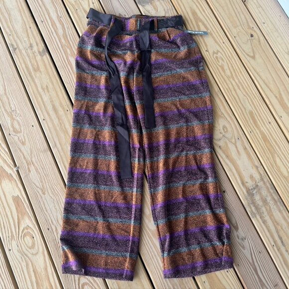 Modcloth NWT Your Time To Shine Wide Leg Pants Sparkly Purple Orange Large - Picture 2 of 12